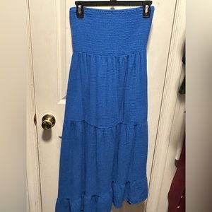 Strapless blue dress from Walmart, size small.